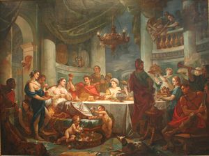 300x224 What Was The Impact Of Augustus' Victory Over Mark Anthony - Battle Of Actium Painting