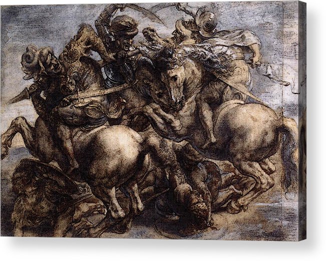 651x521 Leonardo Da Vinci The Battle Of Anghiari Rubens Acrylic Print By - Battle Of Anghiari Painting