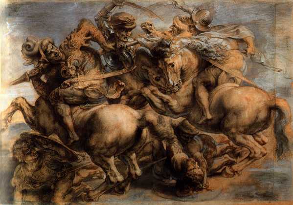 599x420 Paintings In The Louvre Museum, Paris By Rubens And Leonardo Da Vinci - Battle Of Anghiari Painting