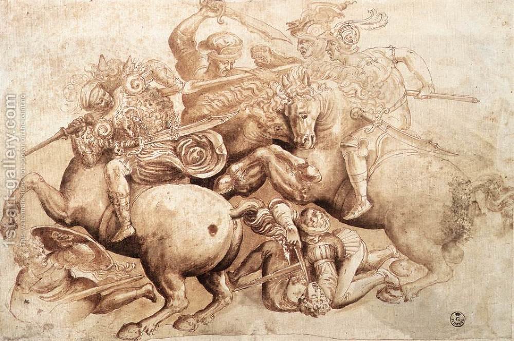 1000x663 The Battle Of Anghiari (Copy Of A Detail) 1503 05 Leonardo Da - Battle Of Anghiari Painting