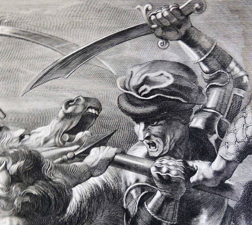 820x731 Edelinck's Copy Of Rubens' Copy Of Leonardo's Lost Painting - Battle Of Anghiari Painting