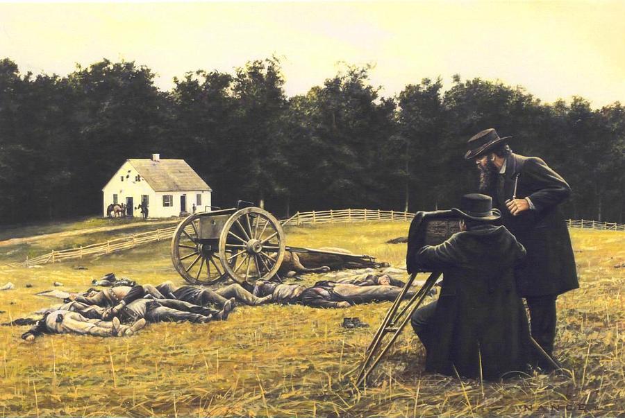 900x603 Gardner At Antietam Painting By Dan Nance - Battle Of Antietam Painting