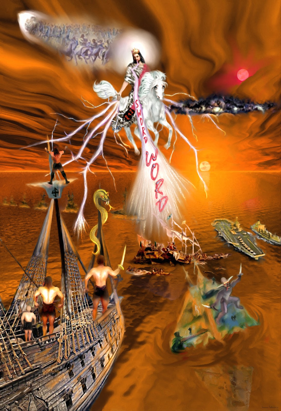 1095x1600 Paintings Of Artists Original Unusual Art Painting Of Armageddon - Battle Of Armageddon Painting