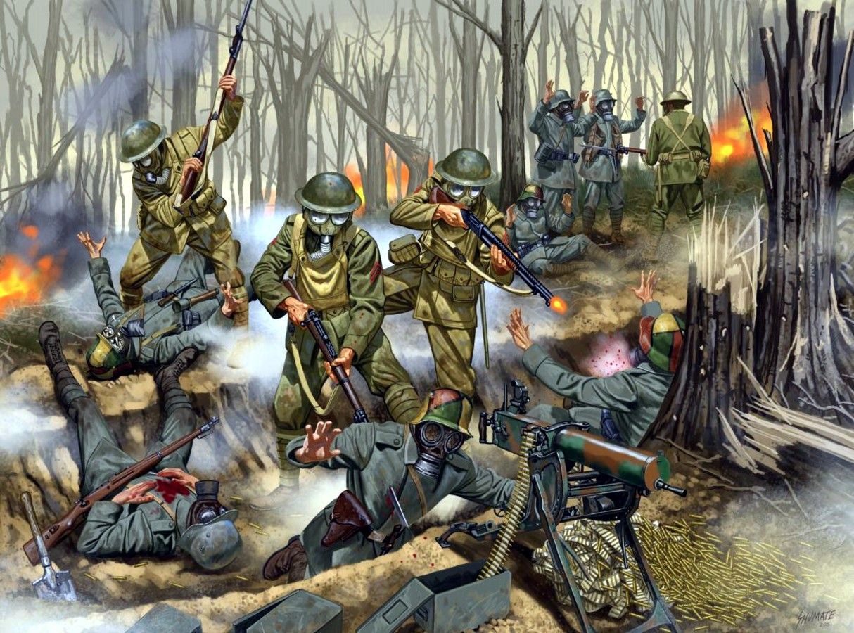 1214x900 Jun 1918 Battle Of Belleau Wood Us Marines. World War 1 - Battle Of Belleau Wood Painting