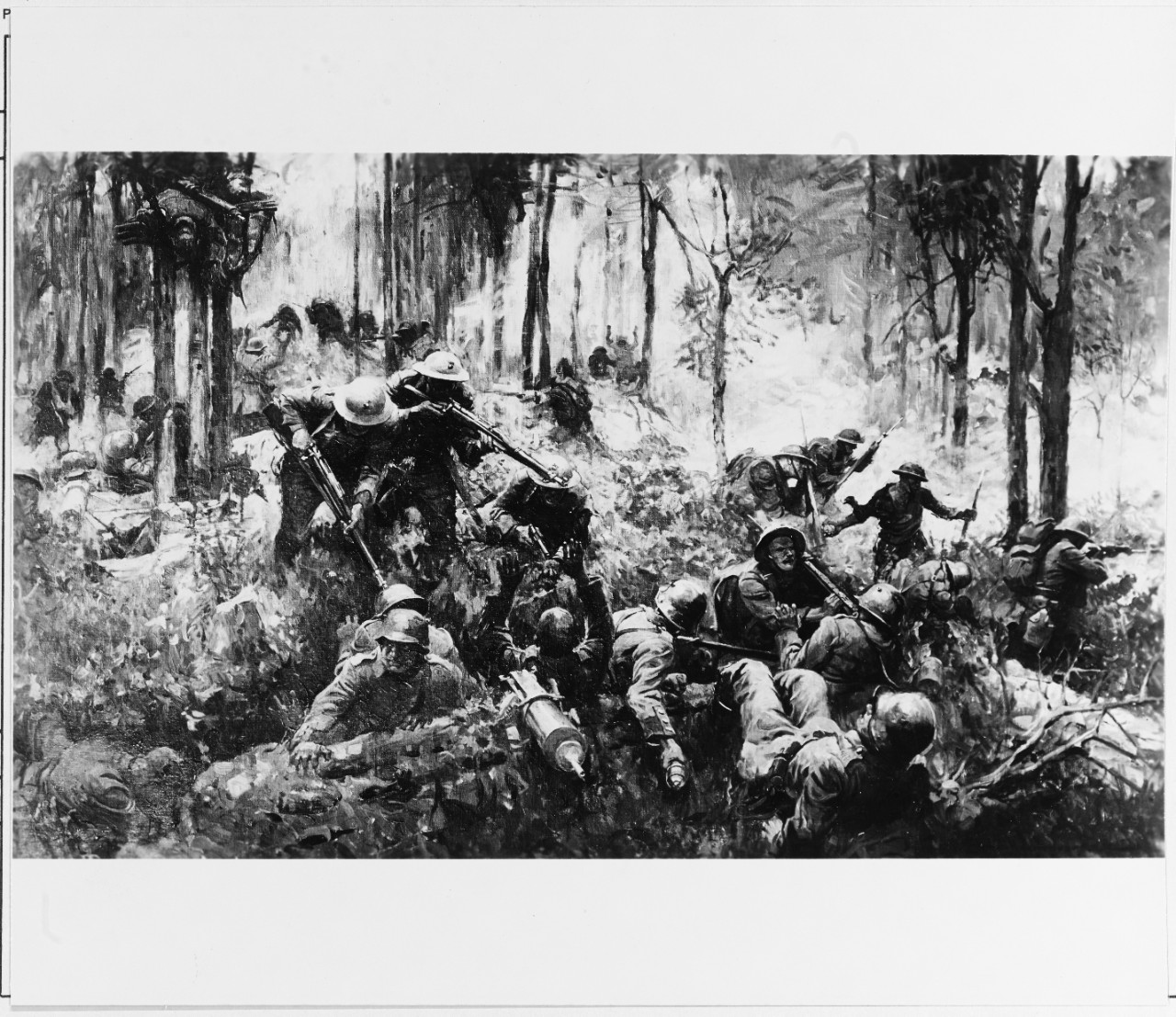 1280x1107 Nh 359 Painting Of Battle Of Belleau Wood. - Battle Of Belleau Wood Painting
