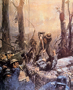 245x300 World War I, American Marines In The Photograph By Everett - Battle Of Belleau Wood Painting