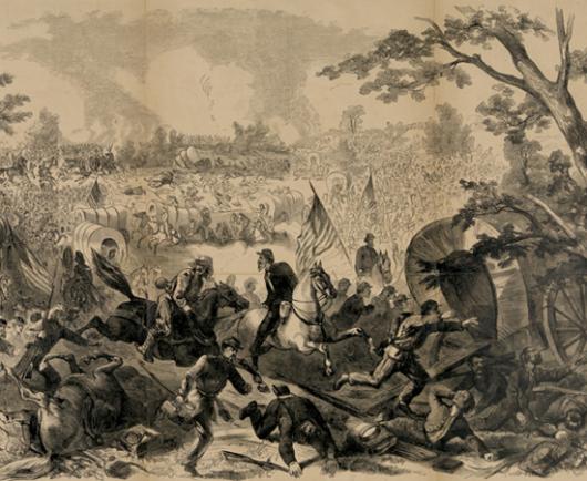 530x434 Spectators Witness History - Battle Of Bull Run Painting