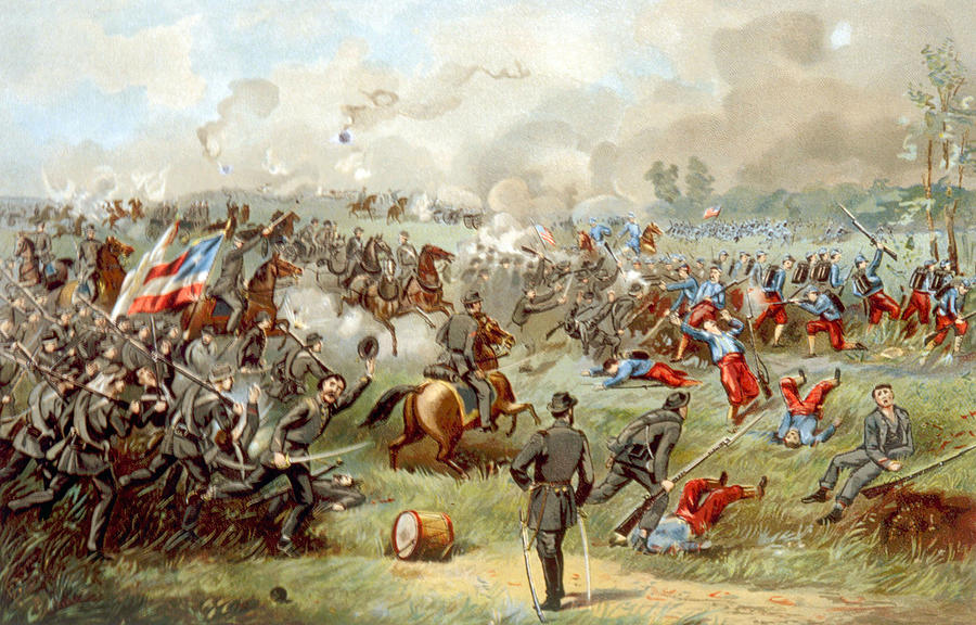 900x576 The Battle Of Bull Run, Confederate Photograph By Everett - Battle Of Bull Run Painting