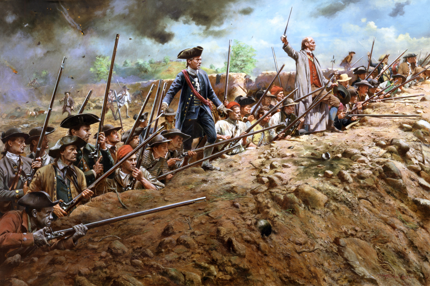 1500x999 The Whites Of Their Eyes - Battle Of Bunker Hill Painting