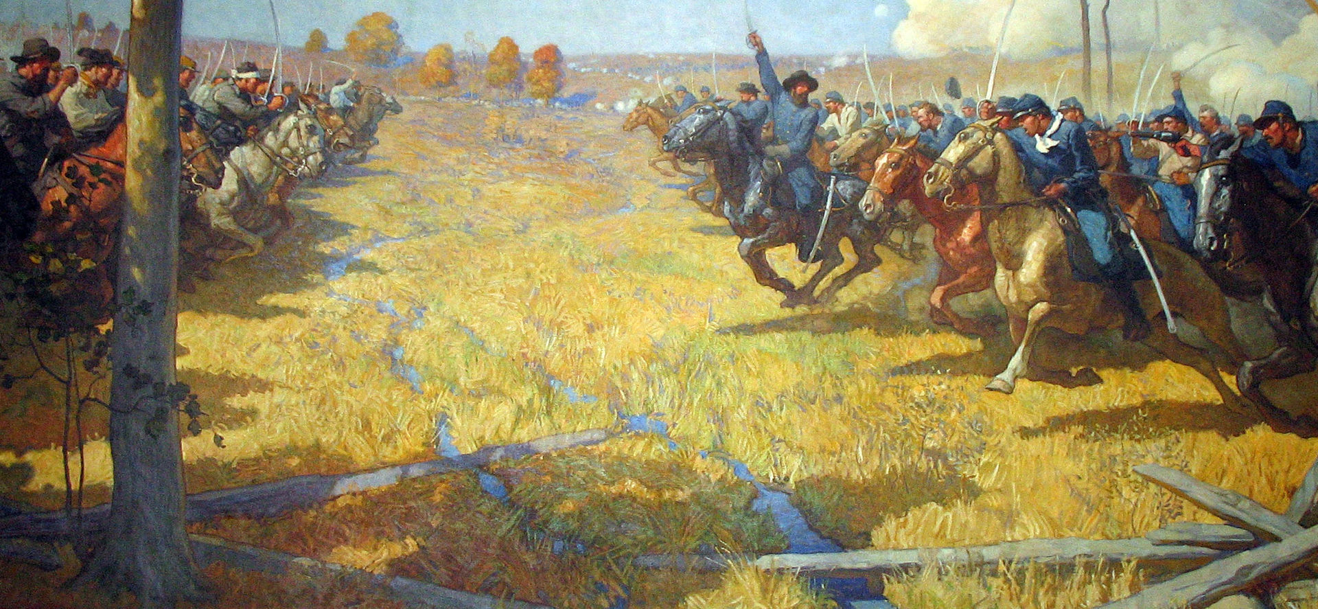 1920x887 Battles Of Allatoona Pass, Cedar Creek, And Westport Confederates - Battle Of Cedar Creek Painting