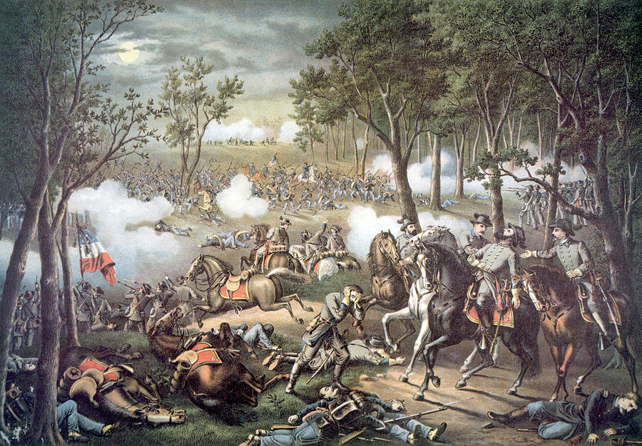 900x626 The Battle Of Chancellorsville, May Photograph By Everett - Battle Of Chancellorsville Painting