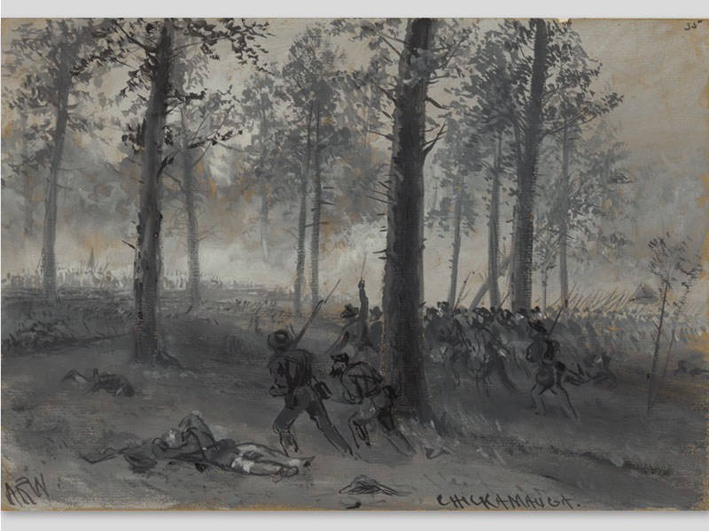 800x600 Battle Of Chickamauga September 1863 Center Of Military - Battle Of Chickamauga Painting