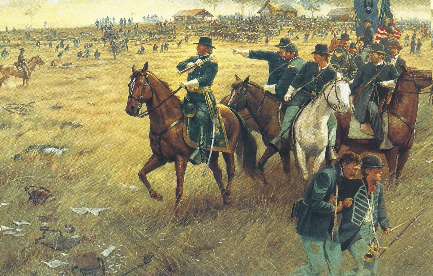 1400x894 Rock Of Chickamauga Print - Battle Of Chickamauga Painting