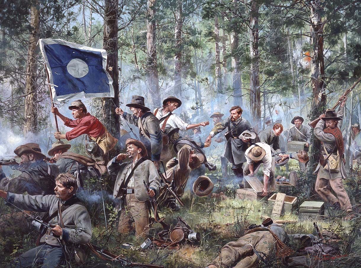 1220x905 Civil War Infantry Art Prints Men Of The 2nd Tennessee - Battle Of Chickamauga Painting