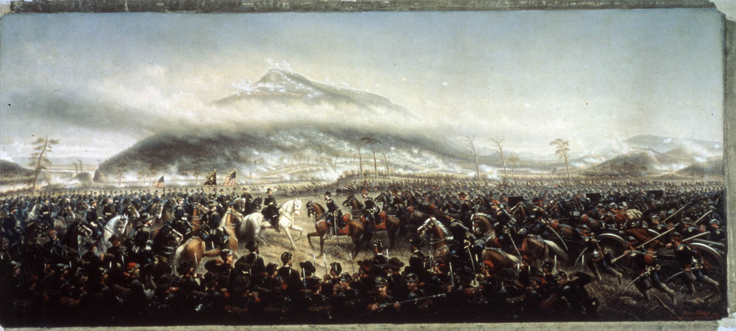 1500x675 Battle Above The Clouds Shades Of Gray And Blue - Battle Of Chickamauga Painting