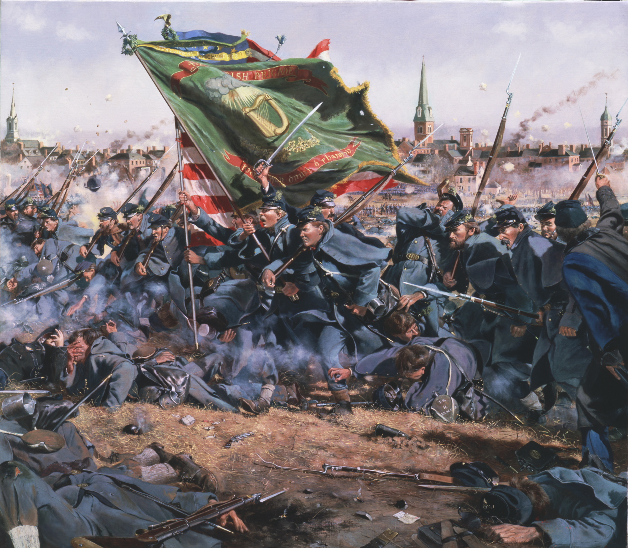 2000x1744 The Irish Brigade Charging Marye's Heights - Battle Of Fredericksburg Painting