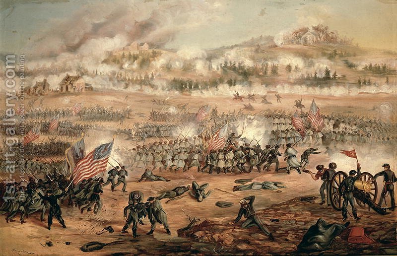 800x516 The Union Attack On Marye's Heights During The Battle - Battle Of Fredericksburg Painting