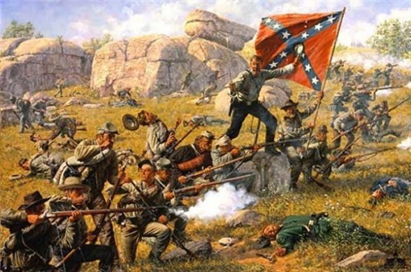 588x390 Devil's Den Painting 2 - Battle Of Gettysburg Painting