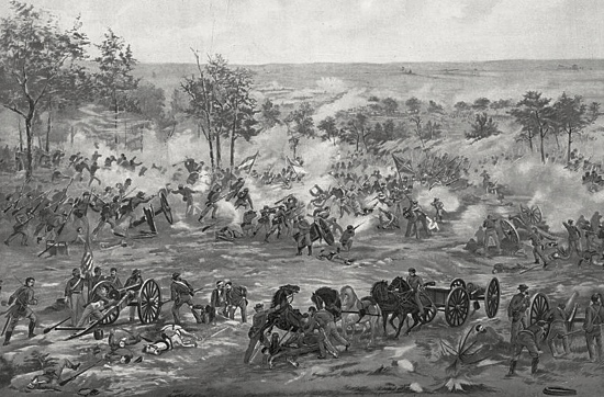 550x362 Civil War Gettysburg And Pickett's Charge - Battle Of Gettysburg Picketts Charge Painting