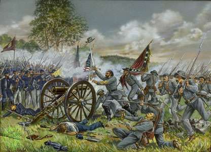 416x300 Pickett's Charge American Civil War - Battle Of Gettysburg Picketts Charge Painting