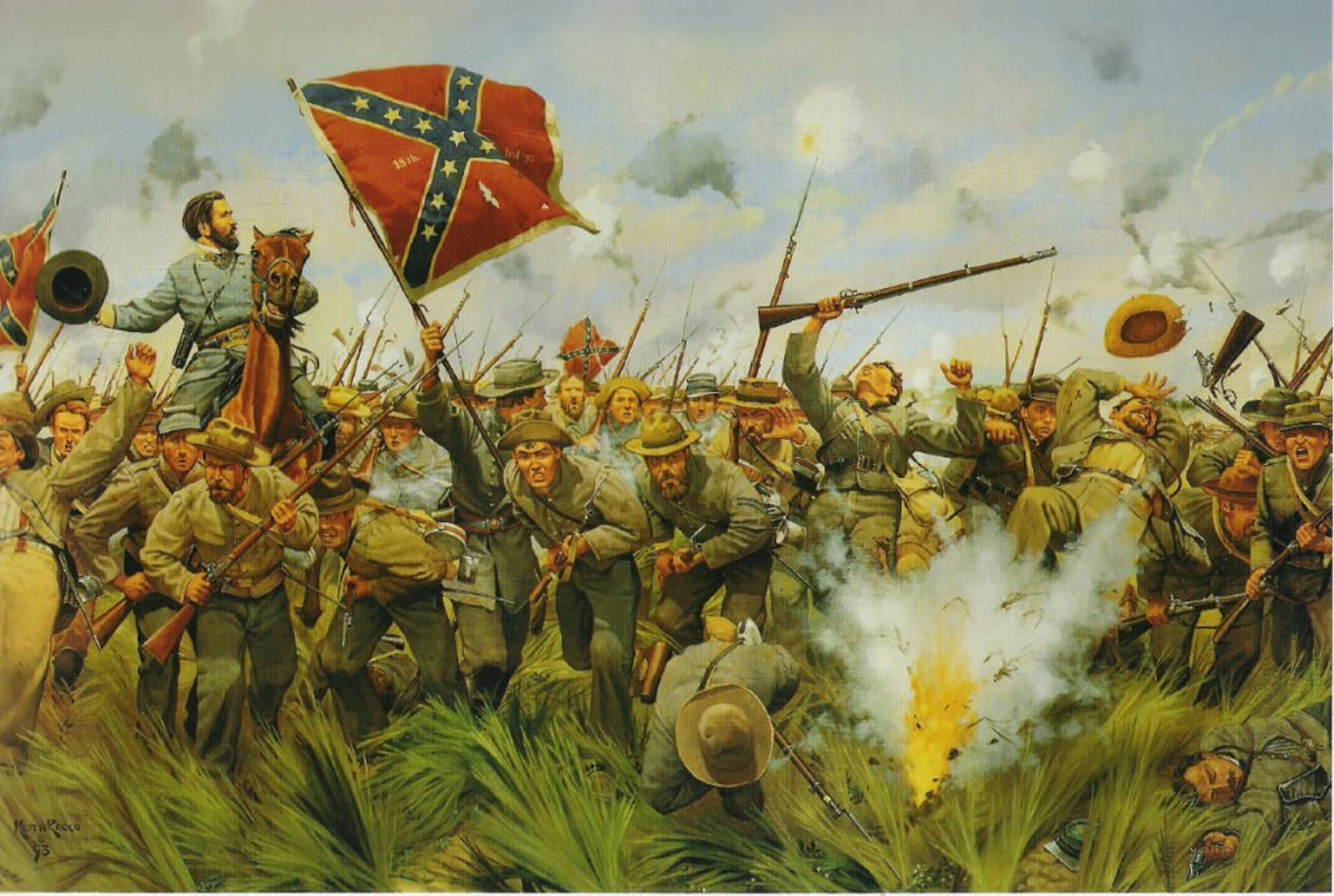 5120x3440 Pickett's Charge - Battle Of Gettysburg Picketts Charge Painting