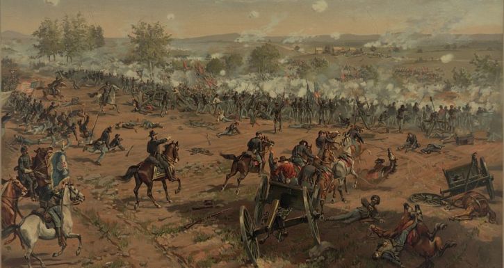 725x385 A Glittering Forrest Of Pickett's Charge Padre Steve'S - Battle Of Gettysburg Picketts Charge Painting