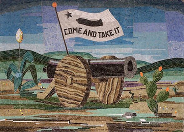 588x423 Unit 4,5, 6 - Battle Of Gonzales Painting