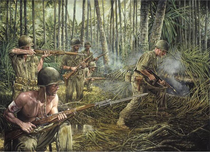 736x535 The 400 Best Wwiiusmc Images On World War Two, Wwii - Battle Of Guadalcanal Painting