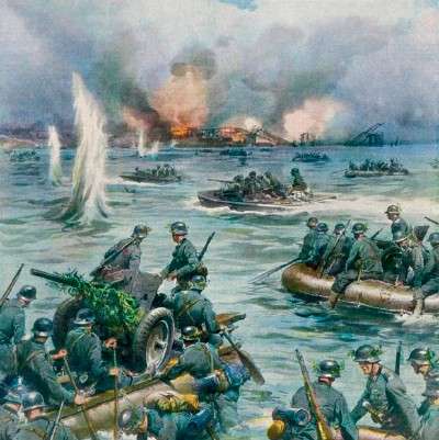 400x401 World War Ii Timeline August 1942 August 11, 1942 Howstuffworks - Battle Of Guadalcanal Painting