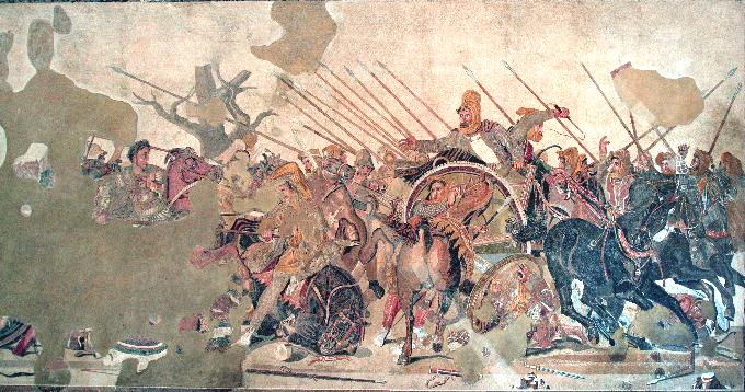 680x358 The Alexander Mosaic - Battle Of Issus Painting