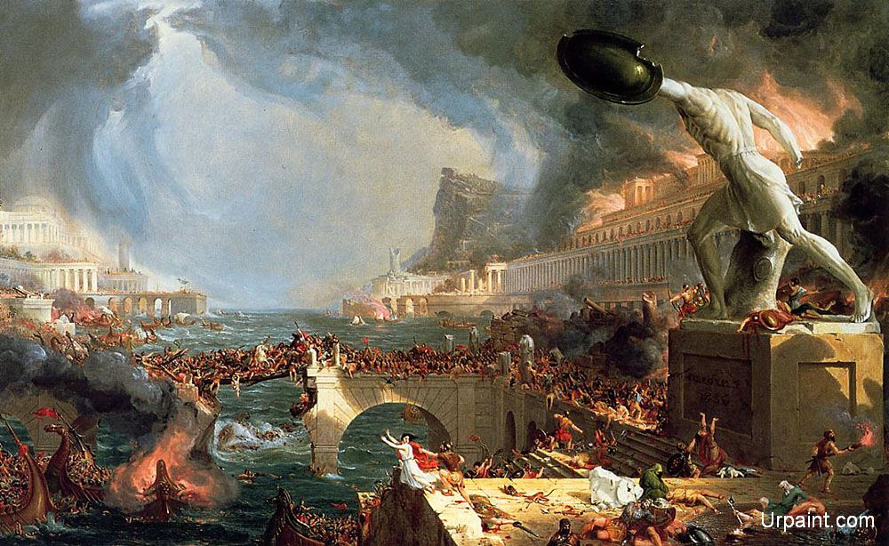 1000x614 The Course Of Empire Destruction Thomas Cole Romanticism - Battle Of Jericho Painting