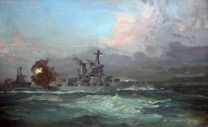 300x184 The Artist's Eye The Battle Of Jutland - Battle Of Jutland Painting