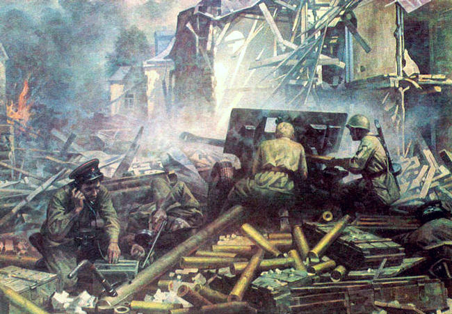 650x451 Soviet War Paintings - Battle Of Kursk Painting