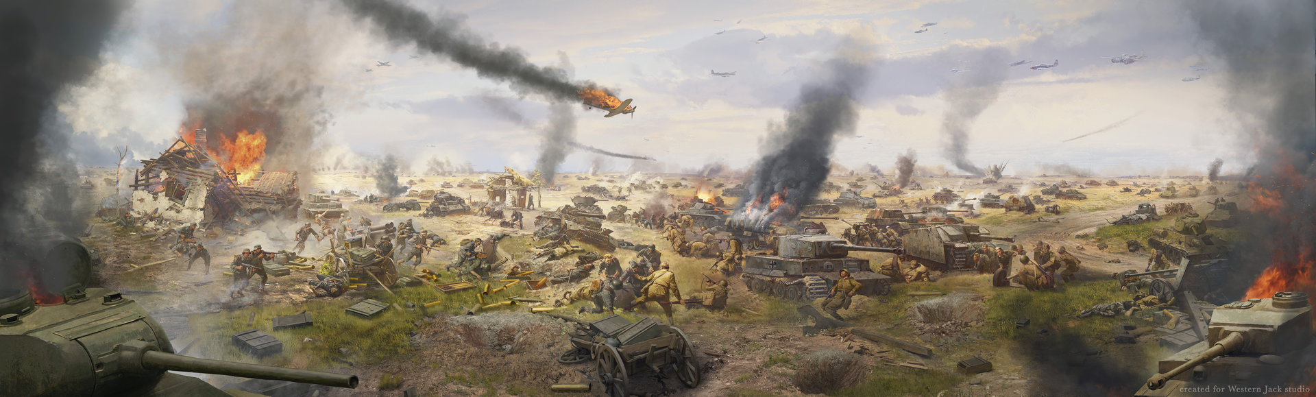 1920x579 Artstation - Battle Of Kursk Painting