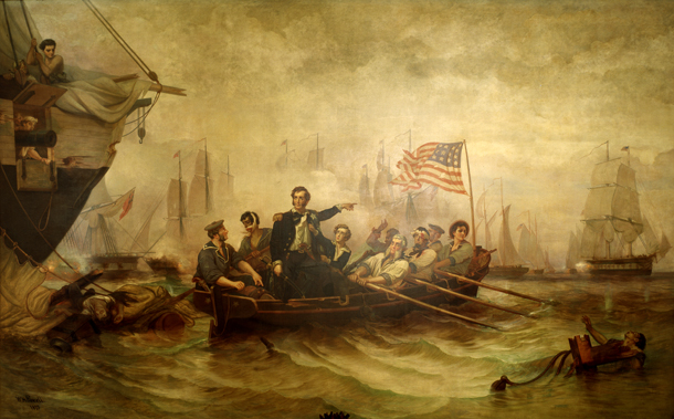 610x379 U.s. Senate Battle Of Lake Erie - Battle Of Lake Erie Painting