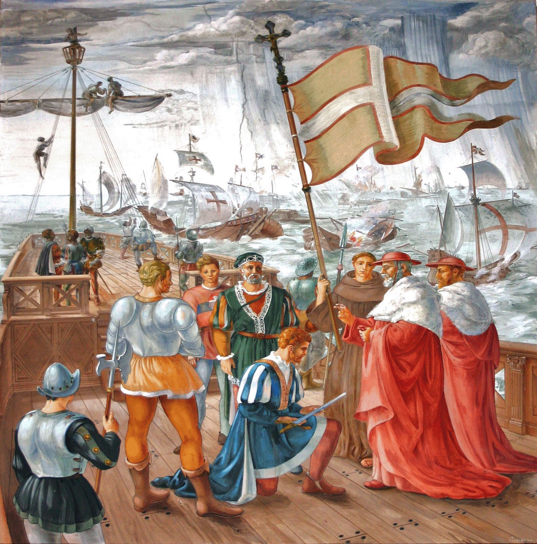 1728x1750 The Battle Of Lepanto, 1571 A.d. Real Crusades History What - Battle Of Lepanto Painting