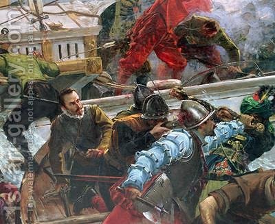 400x327 The Battle Of Lepanto Of 1571 Juan Luna Y Novicio Reproduction - Battle Of Lepanto Painting