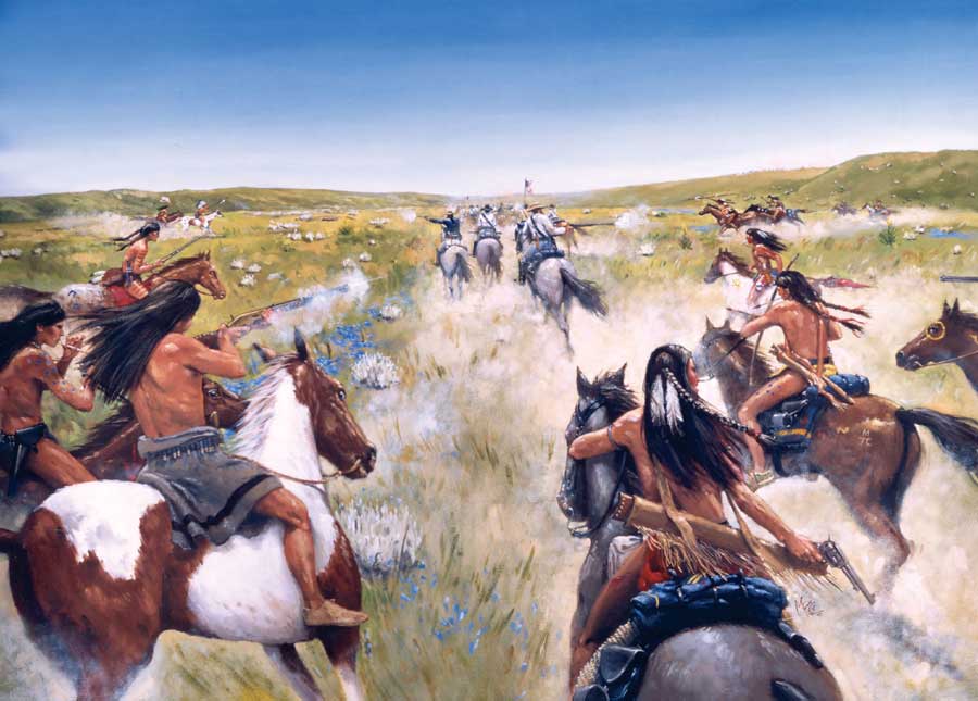 900x645 Lbh Wayside Paintings - Battle Of Little Bighorn Painting