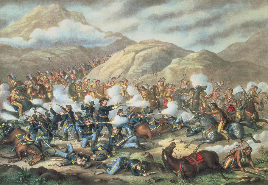 900x621 The Battle Of Little Big Horn, June 25th 1876 Painting By American - Battle Of Little Bighorn Painting