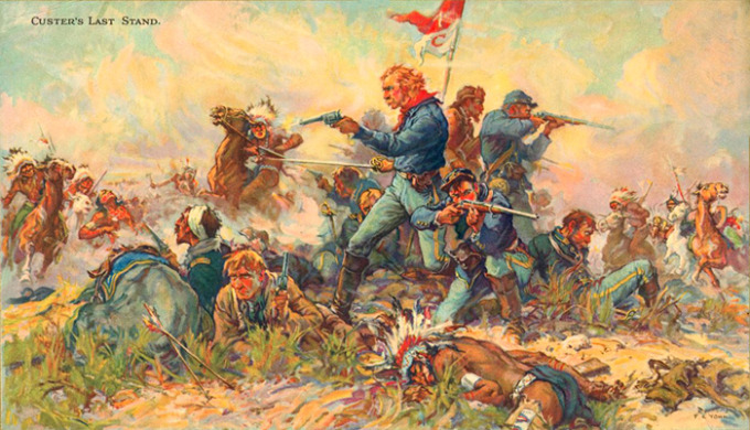 680x390 The Pandora Society June 25th, 1876 Custer And The Battle - Battle Of Little Bighorn Painting