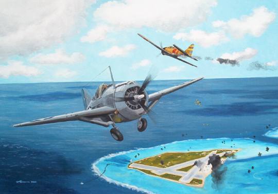 540x377 Brewster Buffalo Battle Of Midway - Battle Of Midway Painting