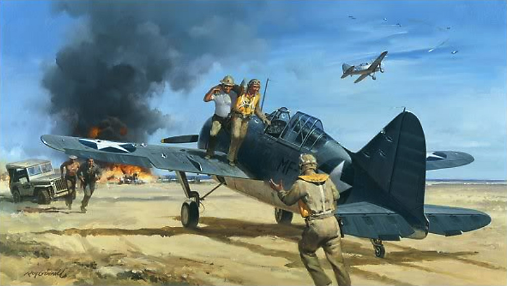 1000x565 Ewa Battlefield 75th Anniversary Of December 7, 1941 - Battle Of Midway Painting
