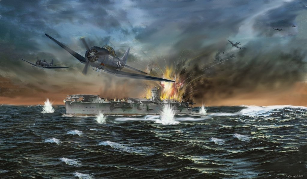 1024x597 Final Battle - Battle Of Midway Painting