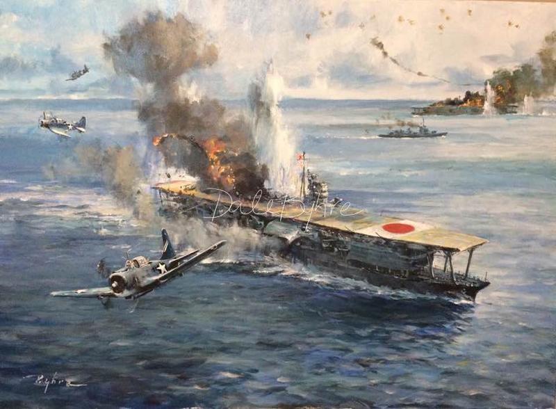 800x588 Marine Art By Dale Byhre - Battle Of Midway Painting