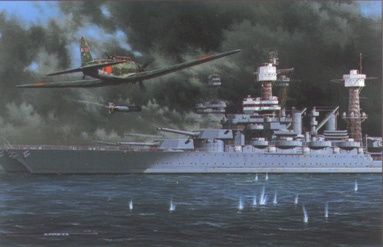 383x247 Paintings - Battle Of Midway Painting