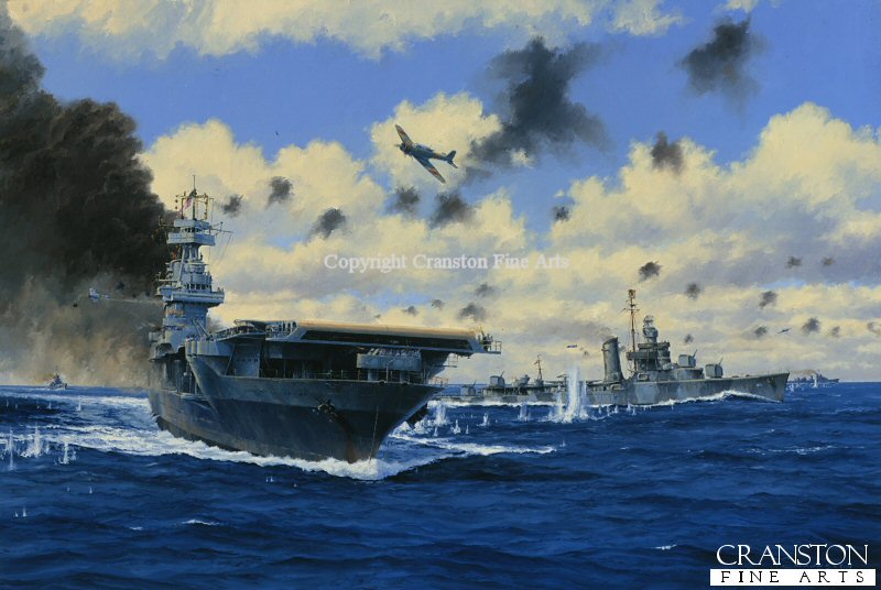 800x536 Uss Yorktown - Battle Of Midway Painting