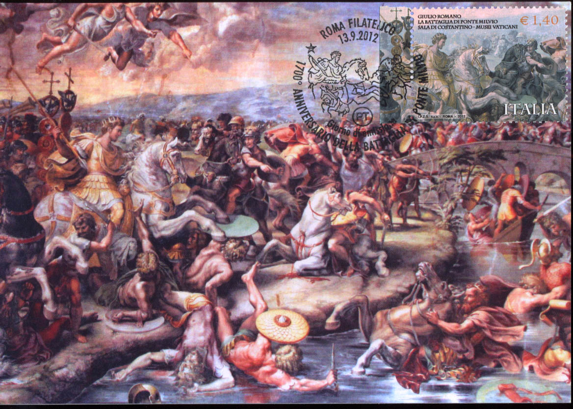 1168x834 Italy 1946 - Battle Of Milvian Bridge Painting