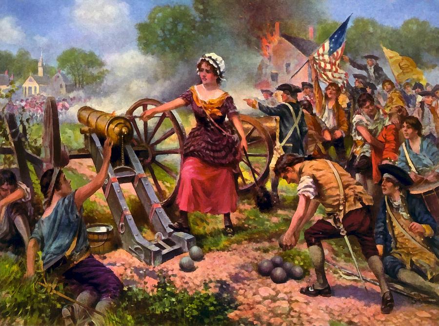 900x668 Molly Pitcher Firing Cannon At Battle Of Monmouth Digital Art By - Battle Of Monmouth Painting