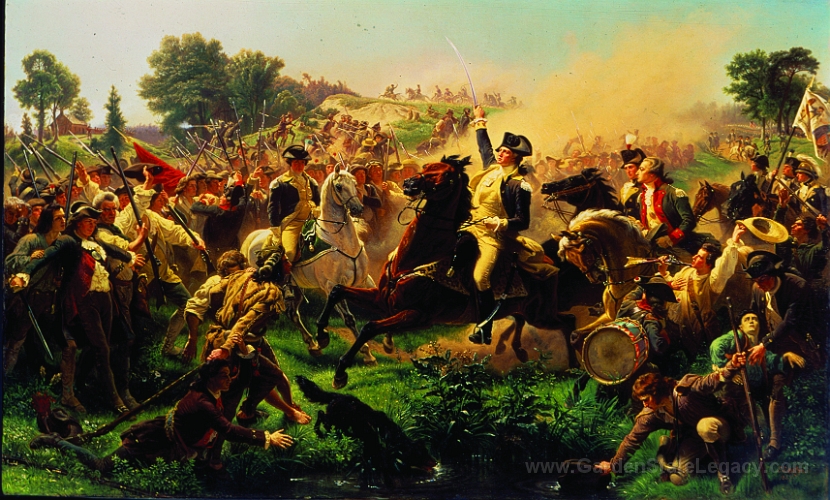 830x500 The Battle Of Monmouth By Emanuel Leutze - Battle Of Monmouth Painting