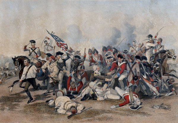 600x416 Lithograph Battle Of Monmouth Battle Of Camden, Death Of Dekalb - Battle Of Monmouth Painting